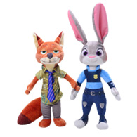正版授权疯狂动物城狐狸和兔子公仔